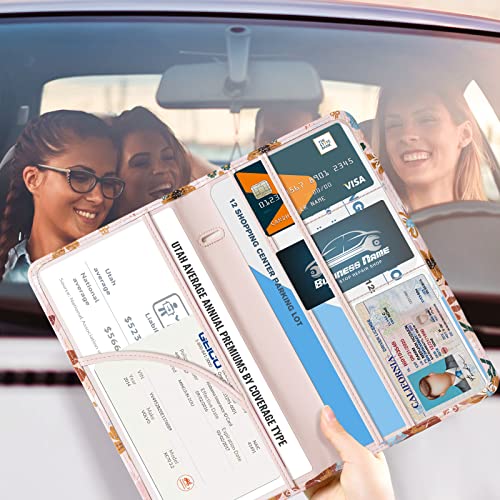 Image of CoBak Car Registration and Insurance Holder | Vehicle Glove Box Organizer, Auto Truck Compartment Document Case with Magnetic Closure for Insurance & Driver License