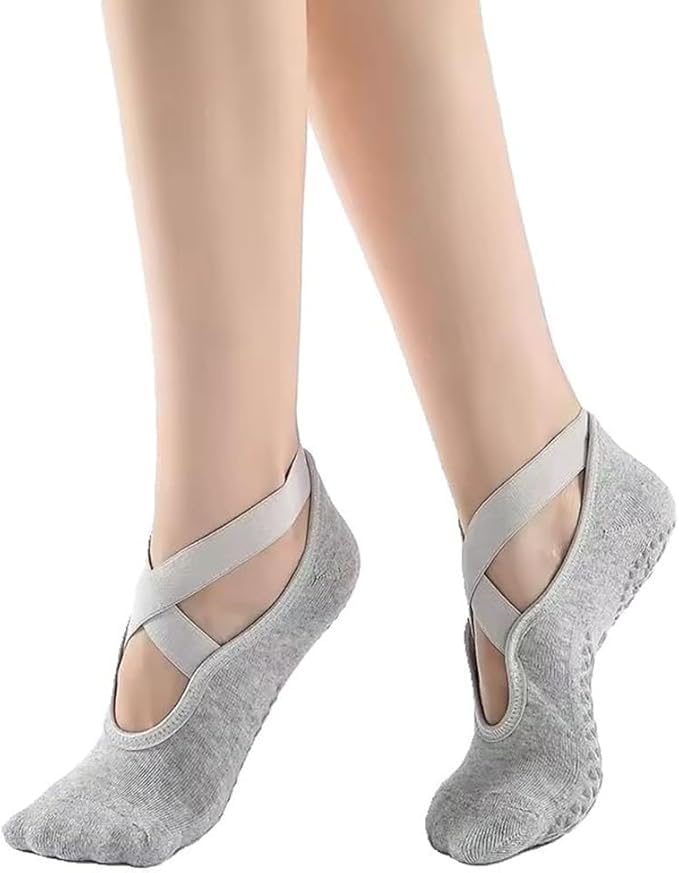 3 Pairs Yoga Socks for Women,Non slip Grip Pilates Socks Suitable for Ballet,Plasticity,Dance,Training,Women US Size 5.5-102