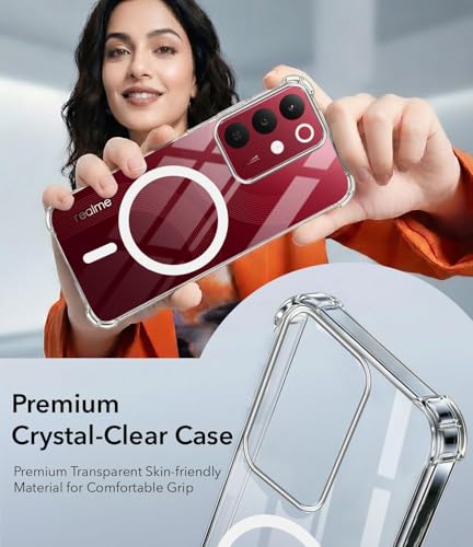 Image of Jkobi Shockproof Crystal-Clear Back Cover for Realme 15X (Magsafe Wireless Support | Drop & Camera Protection | Hard Polycarbonate)