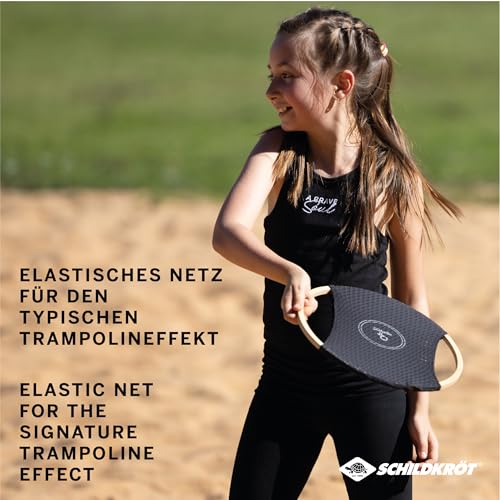 Schildkröt Ogo Sport Bamboo Set I 2 Ogo Scheiben aus FSC Bambus mit elastischem Netz und Wuschelball I Outdoor Fang- und Wurfspiel für Kinder und Erwachsene I Nachhaltiges Geschicklichkeitsspiel