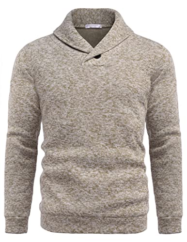 COOFANDY Men Dress Sweater Shawl Collar Sweatshirt Fashion Light Fleece Sweatshirt Dark Blue3