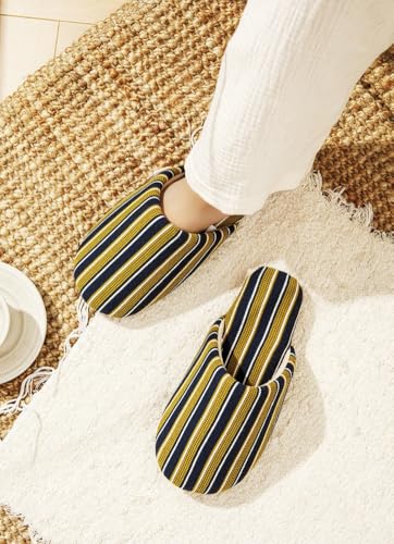 Epsion Linen Slippers for Women Japanese Style House Shoes Fleece Lining Soft Sole Anti-Skid2