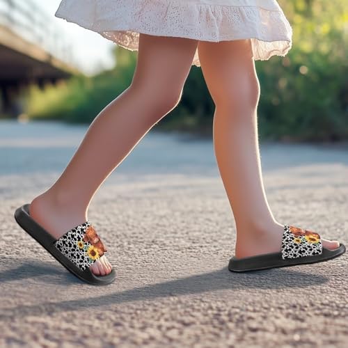 Image of Unisex Slides for Girls Boys Comfortable Slippers Slides Non-slip Shower Shoes House Fashion Thick for Indoor & Outdoor Gifts