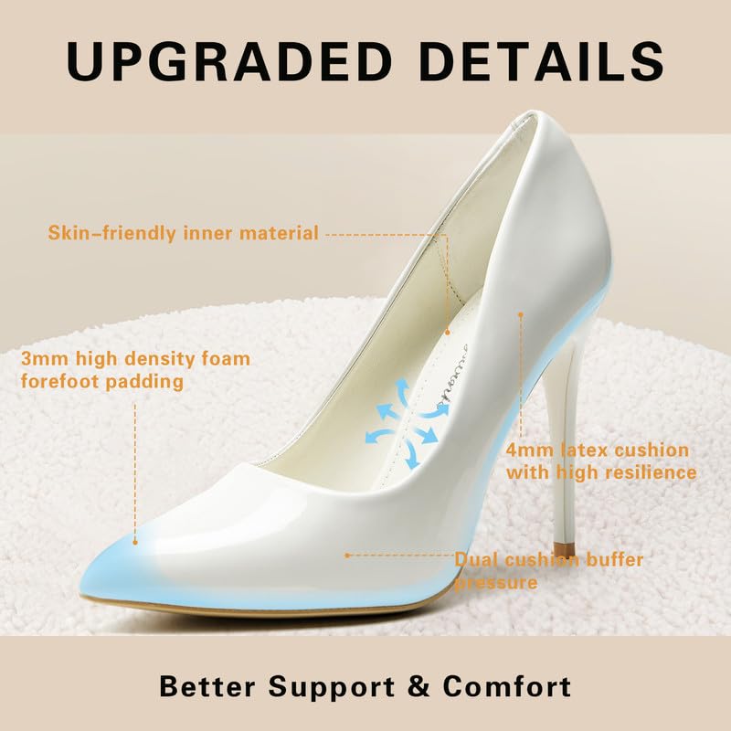 Image of Womens High Heels 4 Inch Closed Pointed Toe Pumps Stiletto Heels for Women Dress Sexy Wedding Pumps