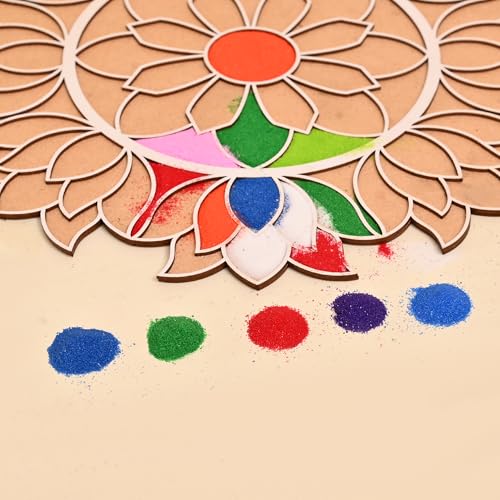 Image of Craftvatika Portable Rangoli Stencil, Decoration Item for Hall, Home and Diwali Gifts, 12 Inches Ananta Rangoli Design Stencils, Diwali Festival Item, Design 1