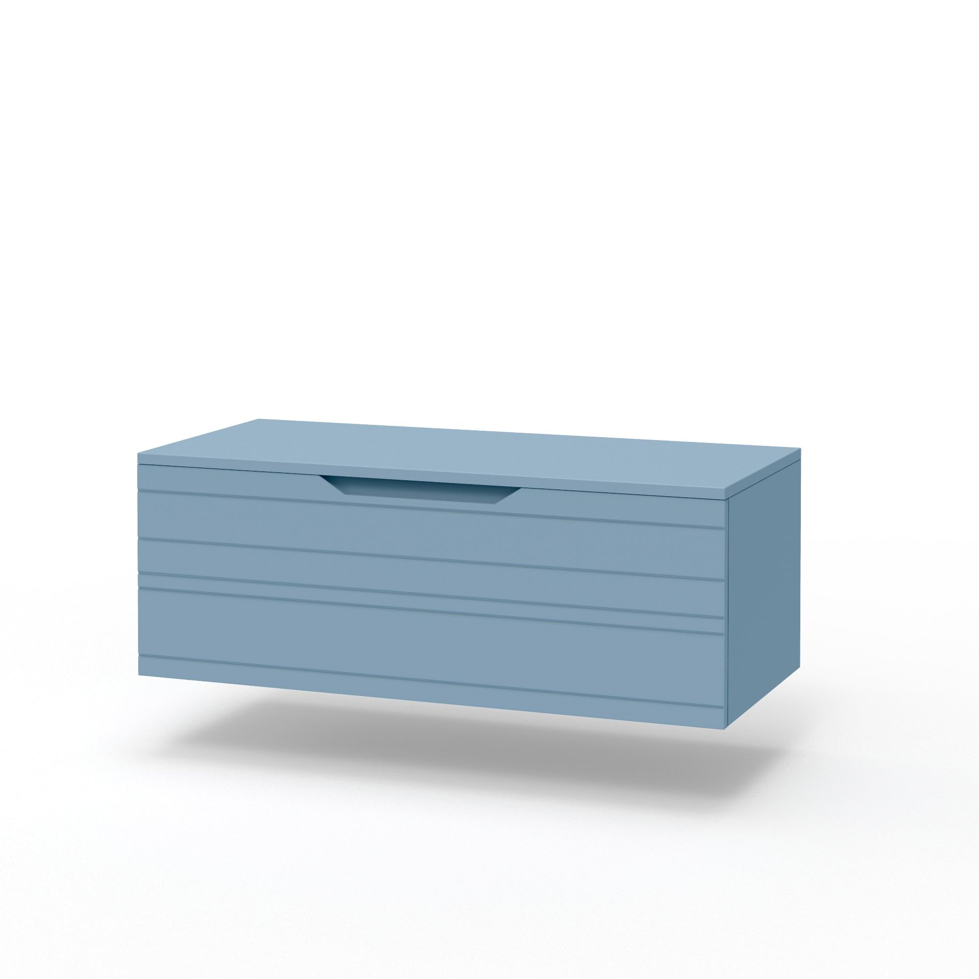 AQA DESIGN accessori casa base con top 1 cestone, frontale in MDF, finitura azzurro tiffany, top di copertura, nr1 cassetto con scorrimento e - Azzurro - 90x45x37 cm
