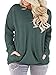 ROSRISS Women's Plus Size Casual Blouse Loose Tunic Long Sleeve Tops Dark Green 18W
