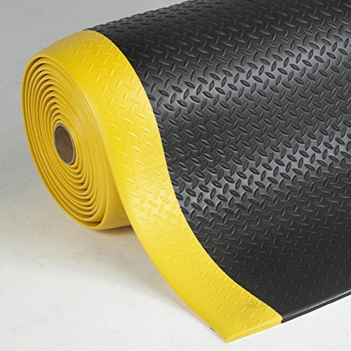 Floordirekt Anti-Ermüdungsmatte Dyna-Protect Diamond - 120 x 150 cm, Schwarz-Gelb - Robuste...