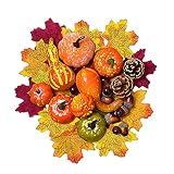 🎃【REGALO DE OTOÑO PERFECTO】- Las calabazas artificiales, las hojas de arce, las piñas, las calabazas y las bellotas deben ser los regalos perfectos para los amigos en otoño. También es un regalo ideal para los vecinos a los que les gusta decorar en Halloween, Navidad, Acción de Gracias, cumpleaños, fiesta o cualquier ocasión que valga la pena celebrar. Si tiene algún problema con nuestro producto, comuníquese con nosotros a tiempo.