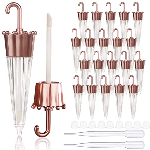 COSIDEA EMPTY 20pcs Umbrella shaped lip gloss tube 5ml, Cute lipgloss tubes containers with wand cosmetic packing container
