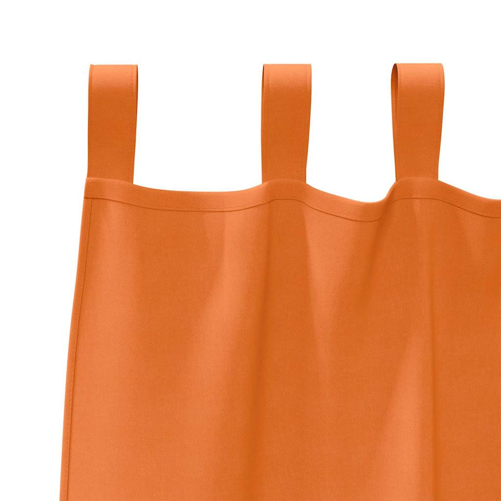 Lot de 2 rideaux occultants avec anneaux - En polyester - Orange clair - 260 x 140 cm - Protection solaire - Pour salon, chambre à coucher, bureau, intérieur