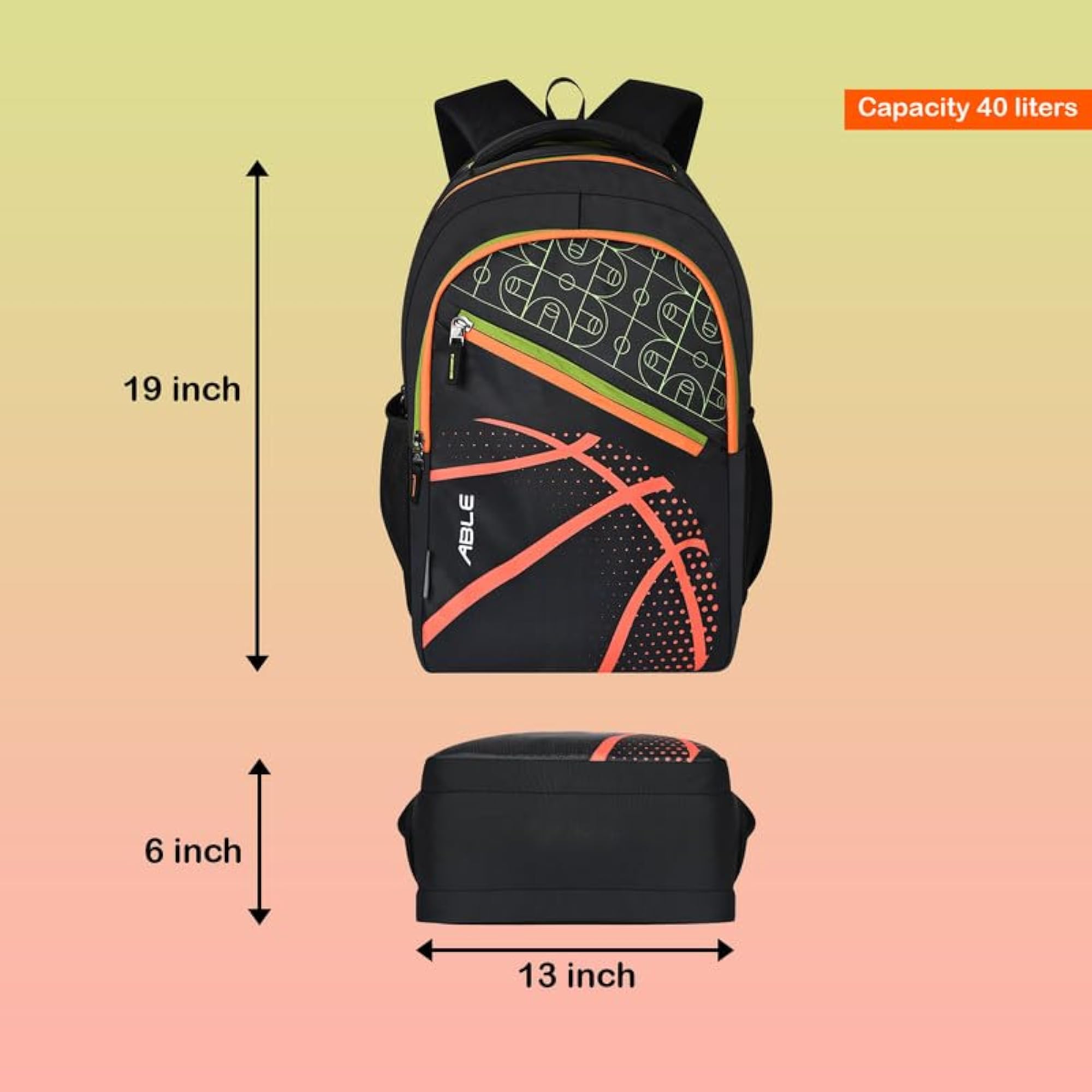 Unique Printed 40L Laptop Backpack for School and Casual Use