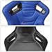 IKON MOTORSPORTS, Universal Bucket Racing Seat Left Driver Side with Dual Slider, Blue PU Leather Reclinable
