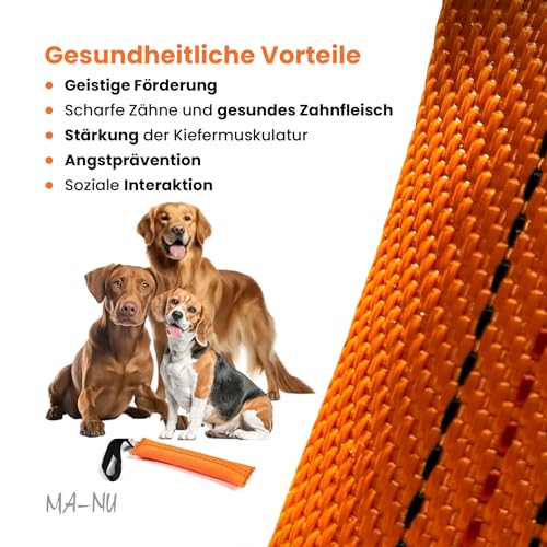 MA-NU Interaktives Spielzeug für Hunde, sehr Robustes Spielzeug für die Ausbildung, zum Üben von Apportieren und Tauziehen entwickelt. Ohne Schlaufe (33 cm)