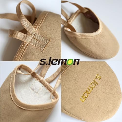 اس. ليمون حذاء جمباز لرقص الباليه الغنائي بنصف نعل عند الاصابع مقاس 34