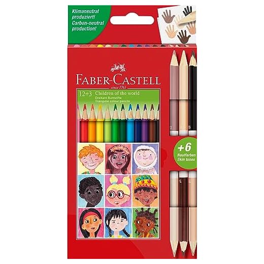 Faber-Castell - 511514 Caja 12 lápices. Colores + 3 Bicolores.