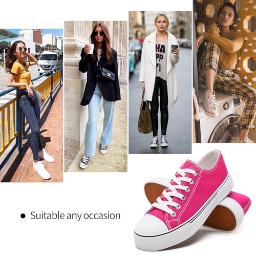 Image of hash bubbie White Sneakers for Women Low Top Canvas Shoes Womens Canvas Sneakers Women's Fashion Sneakers Slip on Casual Tennis Shoes