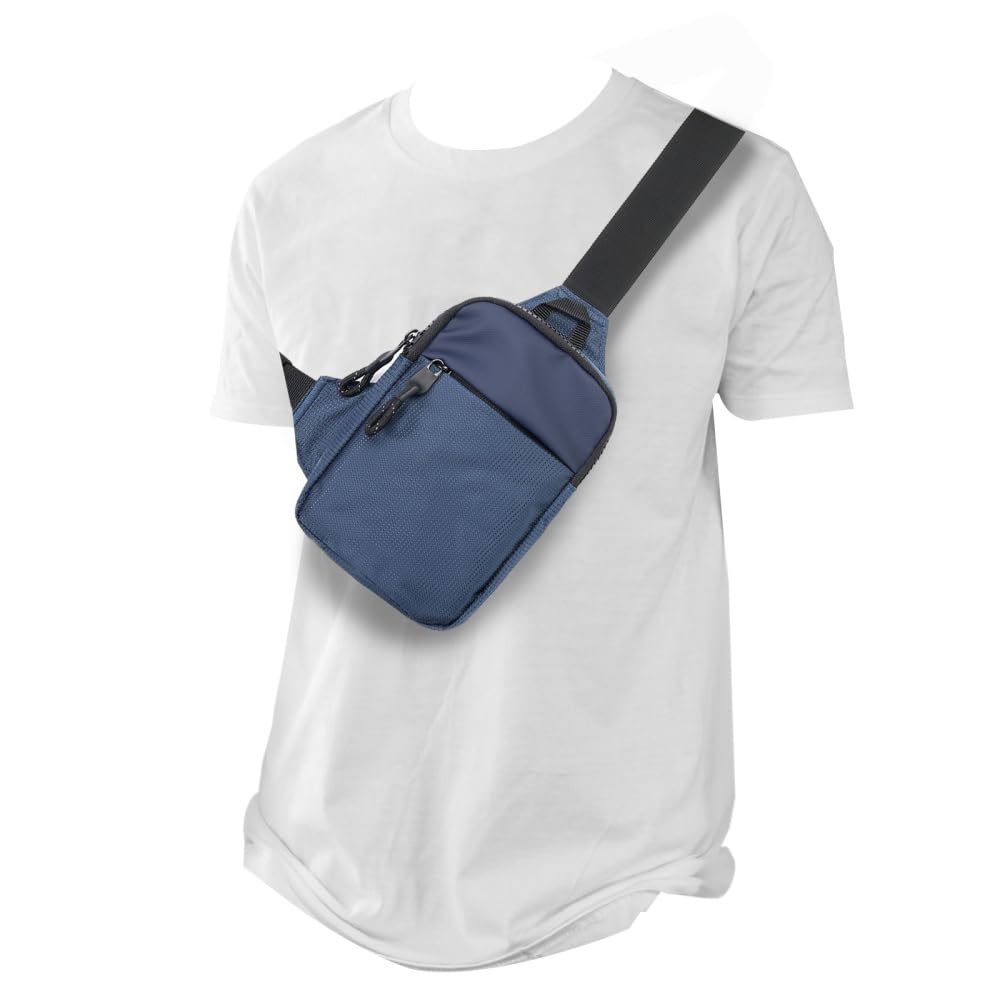DONGKER Zaino Monospalla,Borsa Spalla in Nylon Impermeabile Sling Bag Regolabile 59,6-110 cm per Uomo Donna Corsa Viaggio Escursionismo