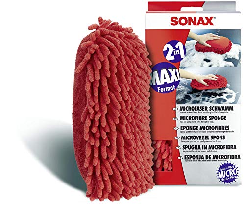 SONAX Eponge microfibres (1 pièce) grand format pour le lavage à soigné et en profondeur du véhicule | Réf: 04281000 Cover