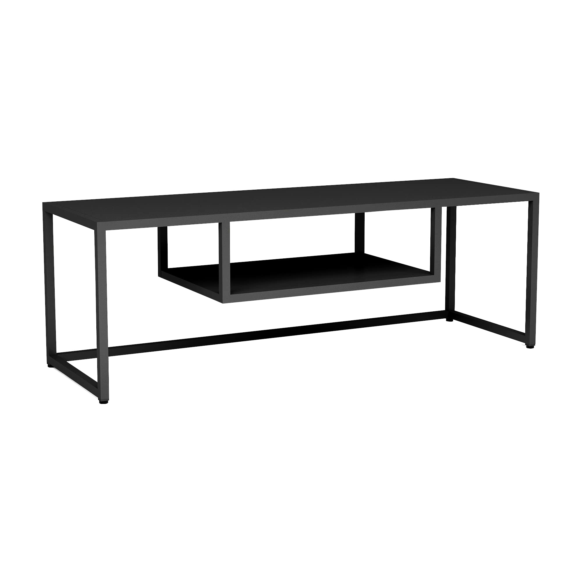 TV Stand Matt Black 120 cm Compartment - Dettaglio