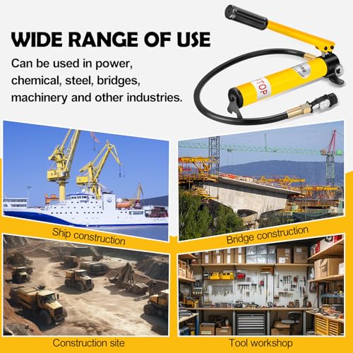 Image of Portable Hydraulic Hand Pump CP-180, 10,000 PSI Manual Hydraulic Pump with Two-Speed Plunger, 350cc Oil Capacity for Jacks, Pullers, Pipe Benders, and More