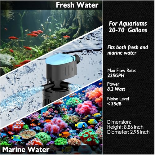 Image of AquaMiracle Water Flow Adjustable 3-Stage Aquarium Filter with Aeration