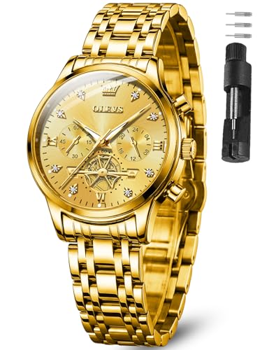 Image of OLEVS Watch Women Silver Watches for Women Luxury for Small Wrists Dress Stainless Steel Women's Wrist Watches Easy to Read Reloj para Mujer Black /Blue /Gold /Green /Pink /Purple
