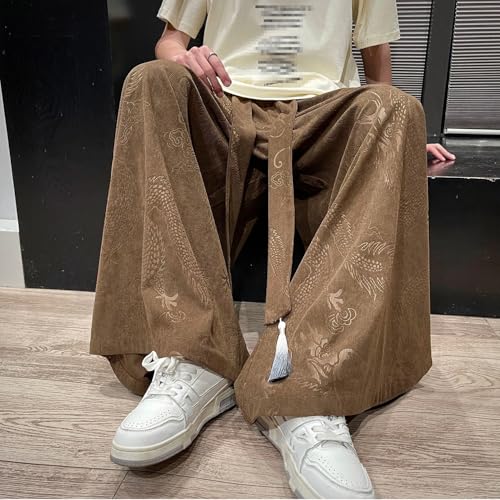 Autumn Corduroy Pants Men Casual Loose Wide Leg Trousers Male Loose Vintage Harajuku Jogger Sweatpants4
