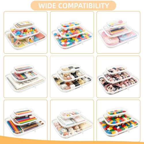 Image of Thickened Clear Hard Shell Zipper Case,Professional-Grade Plastic Clear Zipper Pencil Case, Toiletry Pouch, Travel Organizer, Cosmetic Bag, Toy Storage Bins (5PCS-3S+1M+1L)