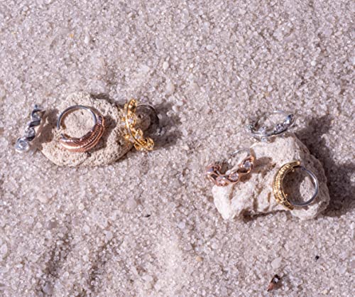 Mobody 3-Pack 20G Nose Ring Piercing Hoop Paved Cz Crawler Surgical Steel Cartilage Earring Set (8Mm) (Rose Gold-Tone) #TOP5