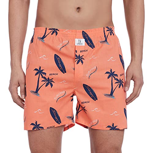Image of Longies Men's 100% Cotton Pack of 3 Printed Regular Boxer Shorts Ultra-Comfortable Men's Boxer Shorts Pack of 3 100% Super Combedc Cotton Boxers with One Side Pocket