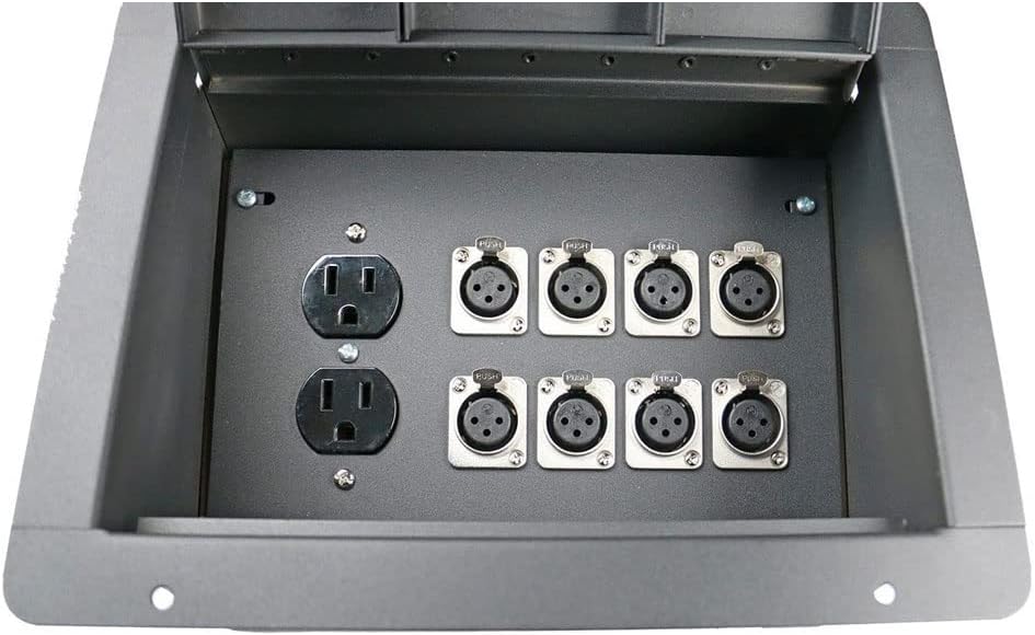 Elite Core FBL10 Recessed Floor 10 XLRF + Duplex AC with Back Box, L