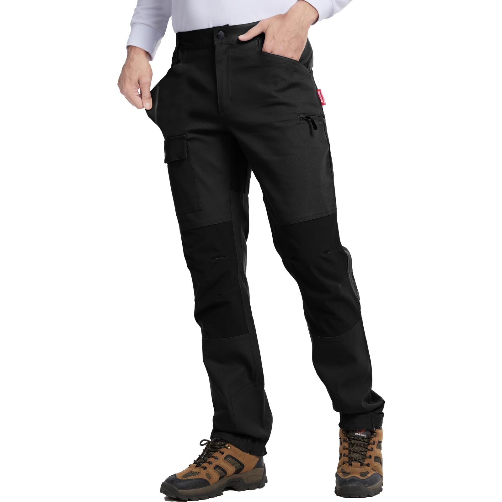 WORK IDEA Pantalón de Senderismo para Hombre, Ajuste Slim elástico, Impermeable, Adecuado para Actividades al Aire Libre