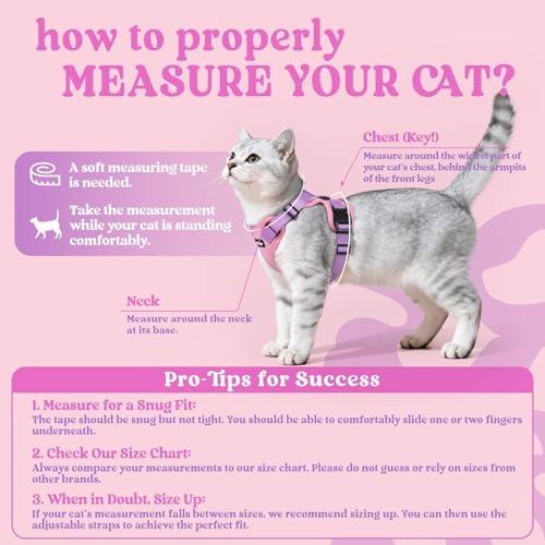 Image of rabbitgoo Cat Harness and Leash Set, Escape Proof Vest, Pink & Light Purple