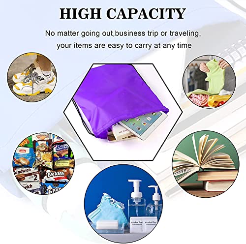 Quesuc 15 stuks drukbare gymtas, nylon trekkoordtas, kleurrijke feesttas, doe-het-zelf-feestrugzak, cadeautas, juttas, sporttas, geschikt voor Pasen, school, verjaardag - Image 7