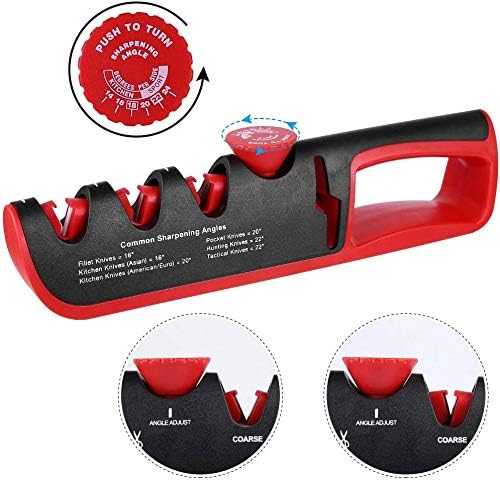 Miniatura 9 de Cuchillo de cocina de tres etapas 4 en 1 más herramienta afiladora de tijeras con ángulo de hoja ajustable