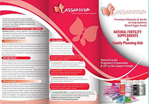 Cassanovum Sugar - for Women with PCOS who are Trying to Conceive, Premium Vitamin & Herbs