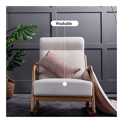 Pig Middle I Relax Rocking Lounge，Solid Wood Lazy Lounge Chair Fabric Home Adults Nap Lazy Lounge Chairs Y-29 (Size : B)