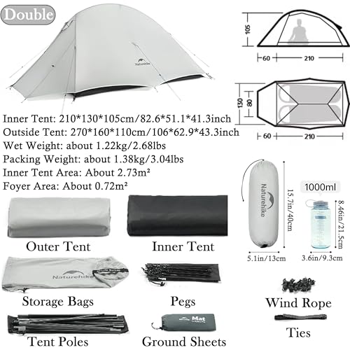 Carpa ultraligera para 1-2 personas Naturehike Cloud Up UL miniatura 2