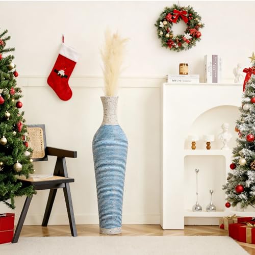 39" Tall Large Rattan Standing Floor Vase Modern Decorative Accent