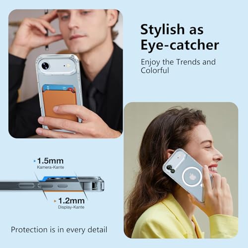 Image of Magnetic for iPhone 17 Air Case with Privacy Screen Protector,iPhone Air [Non-Yellowing] Shockproof Clear Phone Case Compatible with MagSafe Women Girls for 17 air,Transparent