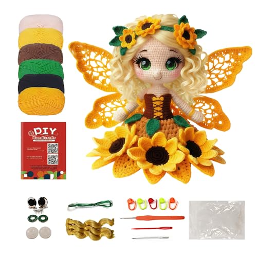 Morcolplus Sunflower Crochet Kit for Beginners & Adults, Amigurumi Crochet