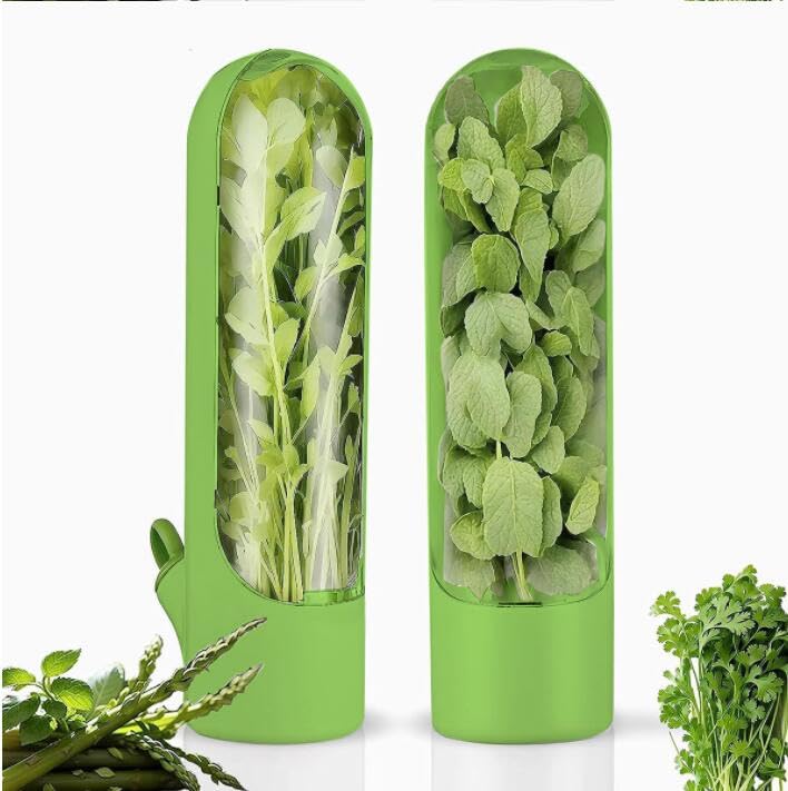 Fresh Keeper - Contenitore Per Erbe Aromatiche, Mantiene Prezzemolo, Menta, Basilico Fresco Più A Lungo - 3
