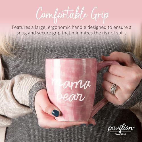 Taza grande de cerámica rosa con texto "Mama Bear" 20 oz miniatura 4