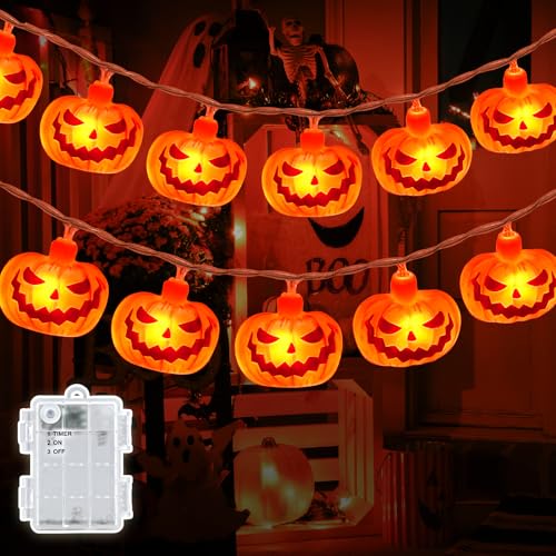 Dalugo Halloween Lichterkette, 3M 20LED Kürbis Lichterkette Batterie...