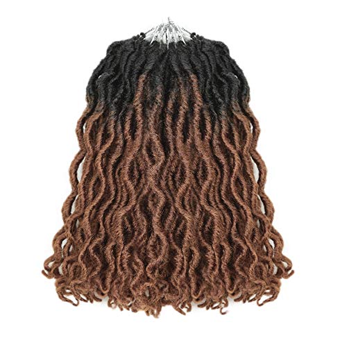 7 Packs Wave Gypsy Locs Crochet Hair 12 Inch Wavy Locs Twist Braiding Hair Goddess Locs Crochet Hair Faux Locs Synthetic Hair Extensions(12 inch OT30)