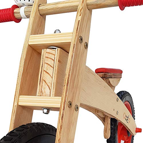 Bicicleta de Equilíbrio sem Pedal de Madeira - Vermelho - O que é o Que é