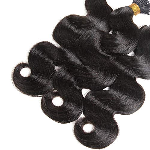 Nano Ring Hair Extensions Pre Bonded Natural Color Braziian Body Wave Mirco Ring Nano Human Hair Extensions For Women 1g/strand (10inch 100strands, Color #2)
