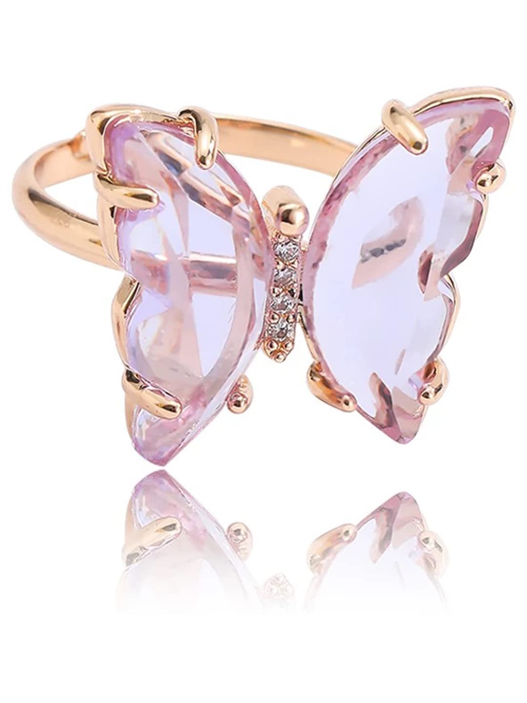 Vembley Gold Plated Purple Crystal butterfly Ring Set (B09QHRT1CC) Amazon Price History, Amazon Price Tracker