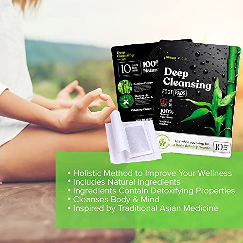 Nuubu | Deep Cleansing Foot Pads For Stress Relief, Better Sleep & Foot Care | Premium Japanese Organic Foot Patches With Ginger Powder | Natural Effective Foot Patch To Boost Energy (10 Patches) #TOP1